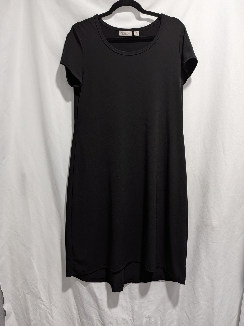 Easywear By Chico's Black Short Sleeve Shift Dress